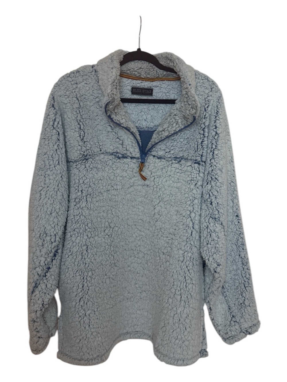 Blue Sky Light Blue Sherpa Half-Zip Pullover